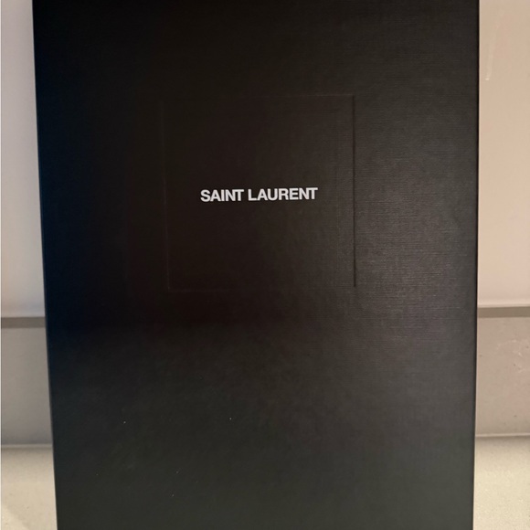 Authentic Saint Laurent Black Quilted Leather Clutch with Gold YSL Logo - Picture 15 of 16